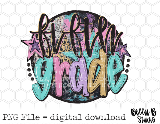 Fifth Grade Starry Grunge School PNG Design