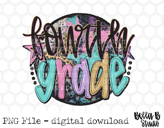 Fourth Grade Starry Grunge School PNG Design