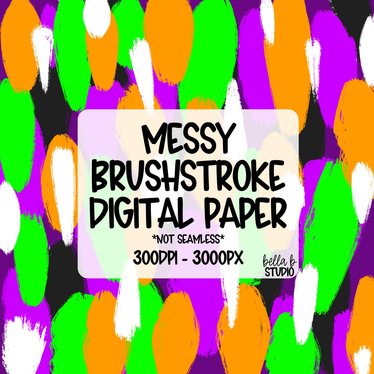 Halloween Messy Brush Stroke Digital Paper PNG