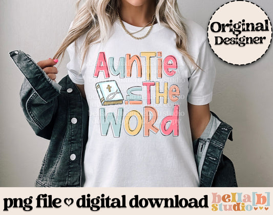 Auntie In The Word PNG Design