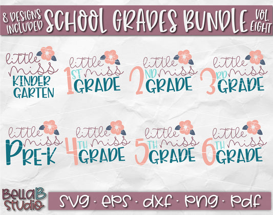 Little Miss School Grades SVG Bundle