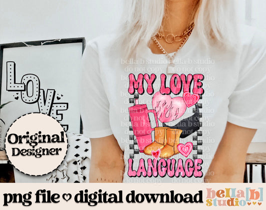 My Love Language Retro Basics PNG Design