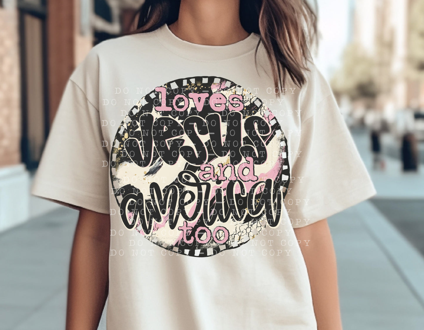 Loves Jesus and America Too PNG Design