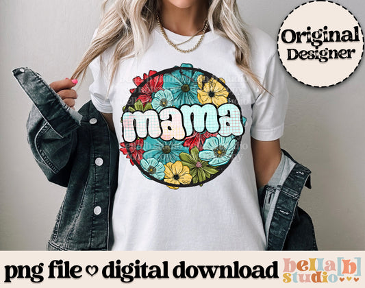 Mama Bright Spring Floral PNG Design