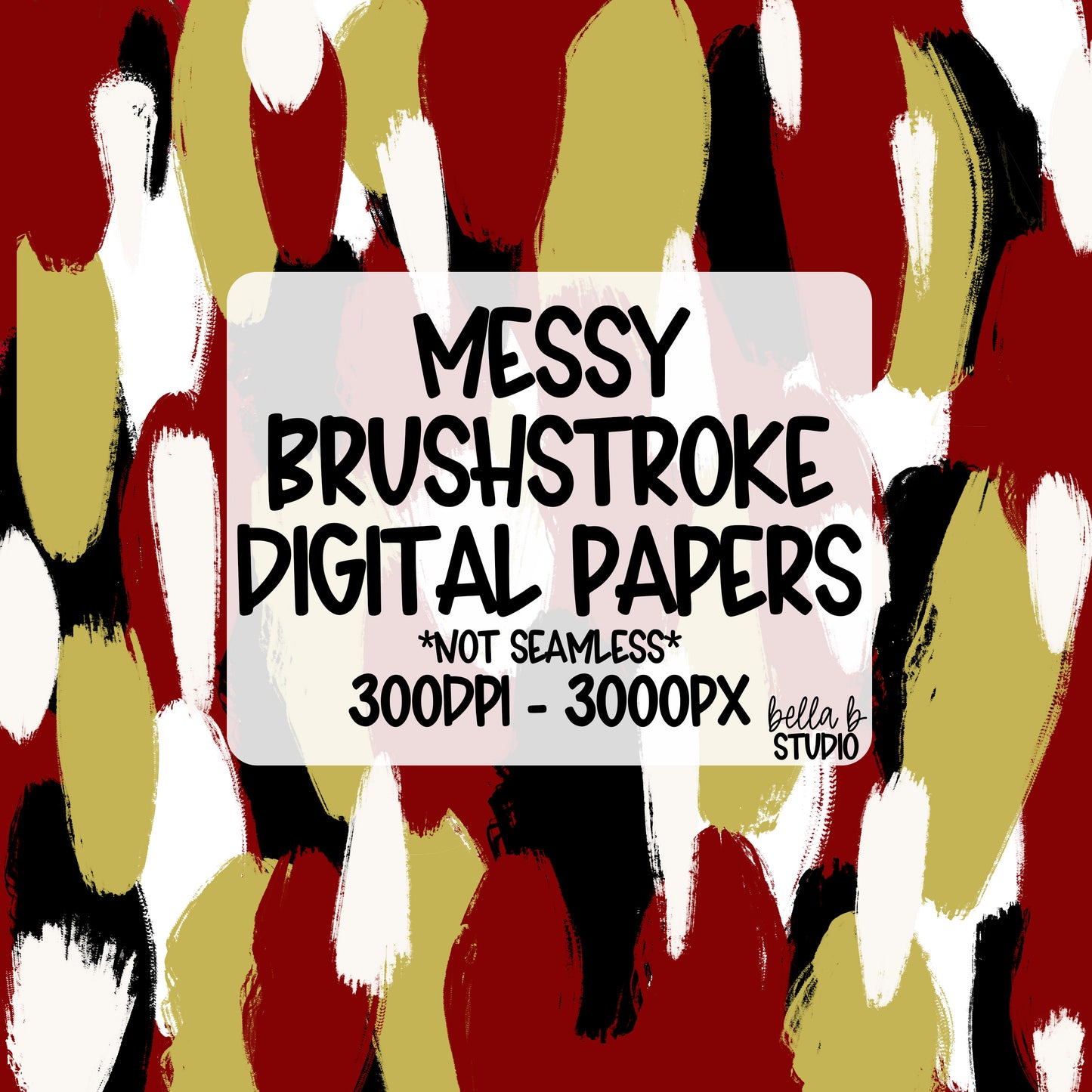 Maroon and Vegas Gold Messy Brush Stroke Digital Paper PNG