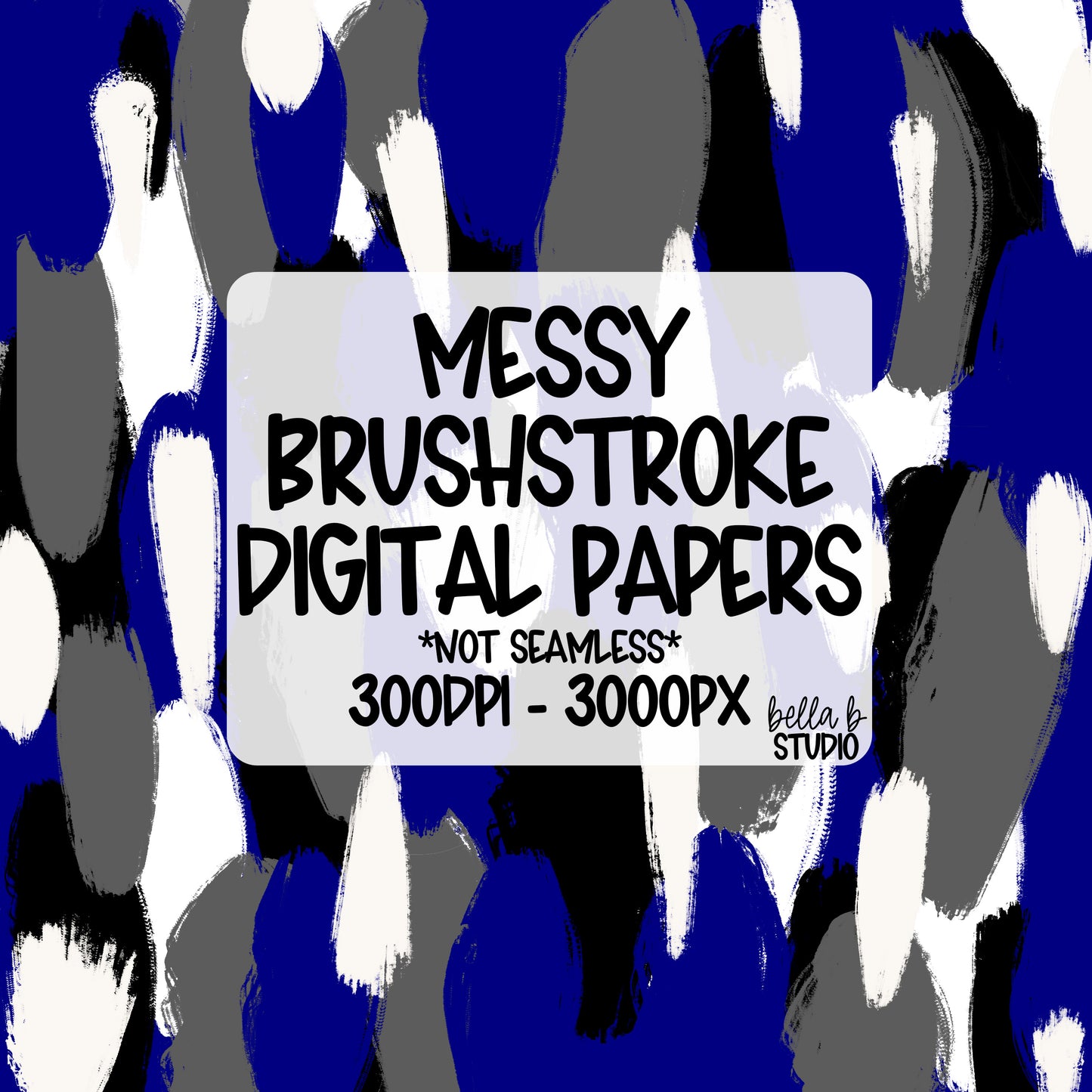 Navy and Grey Messy Brush Stroke Digital Paper PNG