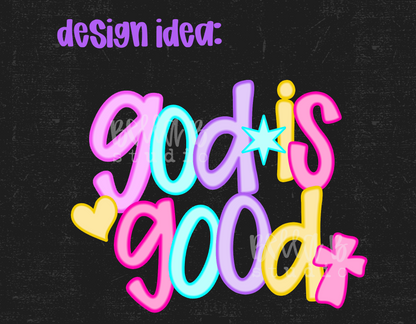 Preppy Neon Doodle Alpha Bundle - Set of 8 Alphabets