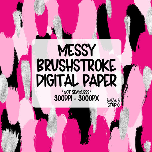 Pink Out Messy Brush Stroke Digital Paper PNG