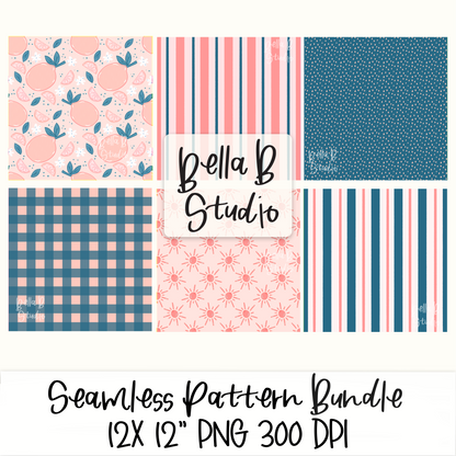 Sunshine and Pink Lemons Seamless Digital Paper - PNG File