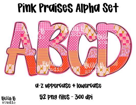 Pink Praises Patchwork Doodle Alpha