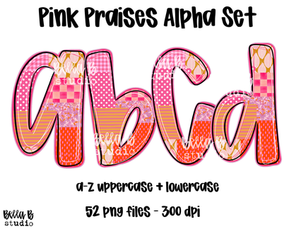 Pink Praises Patchwork Doodle Alpha
