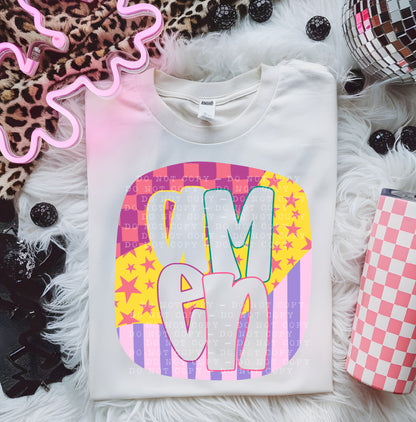 AMEN Bright Preppy PNG Design