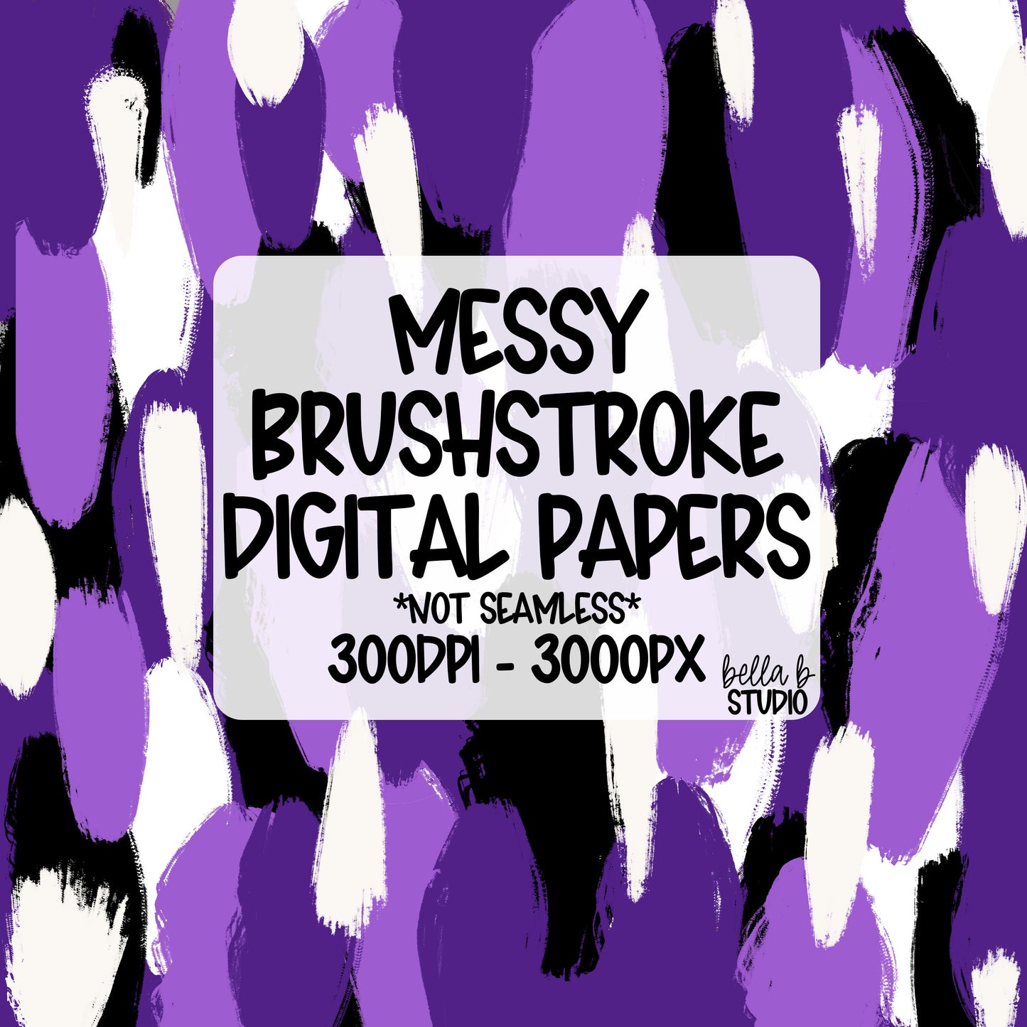 Purple Messy Brush Stroke Digital Paper PNG