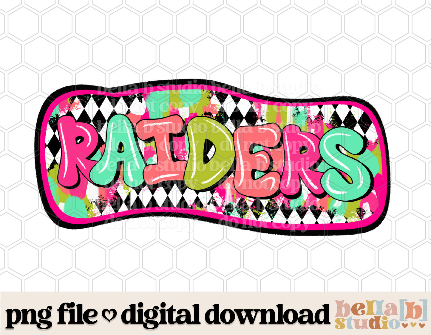 Raiders - Diamond Brushstrokes Mascot PNG