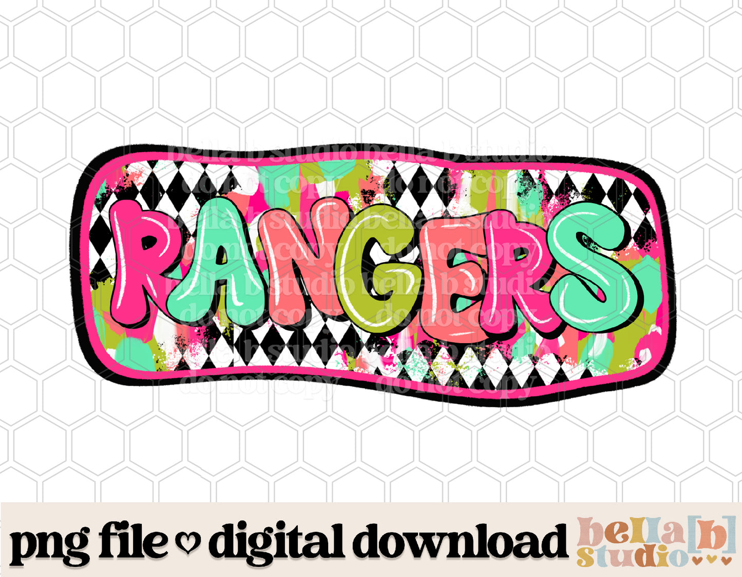 Rangers - Diamond Brushstrokes Mascot PNG