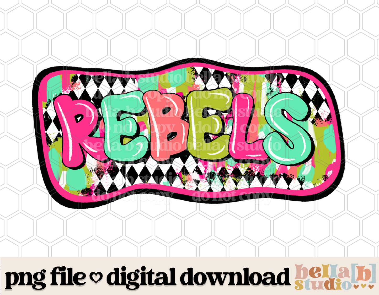 Rebels - Diamond Brushstrokes Mascot PNG