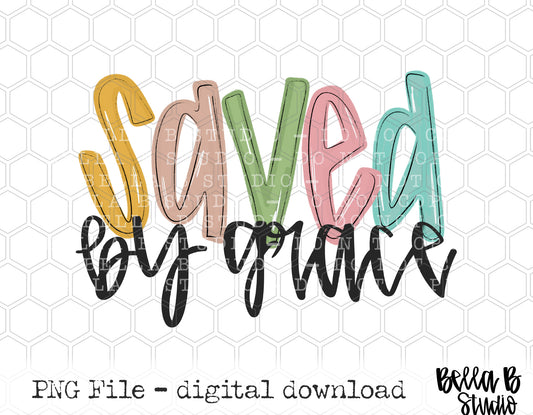 Saved By Grace PNG Design