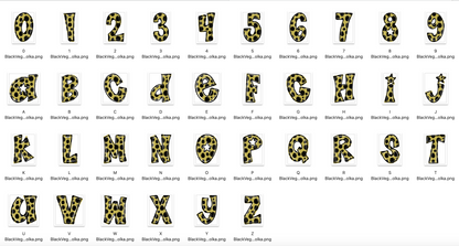 Black Vegas Gold Spirit Strokes Doodle Alpha Bundle - Set of 5 Alphabets