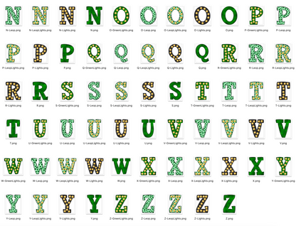 Green Spirit Marquee Varsity Alpha Bundle - Set of 5 Alphabets