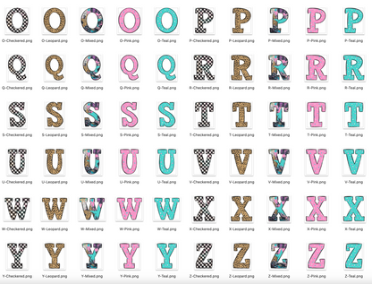Funky Grunge Varsity Alpha Bundle - Set of 5 Alphabets