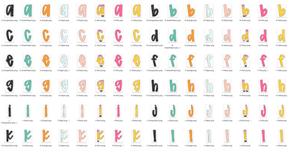 Back To School Doodle Alpha Bundle - Set of 8 Alphabets
