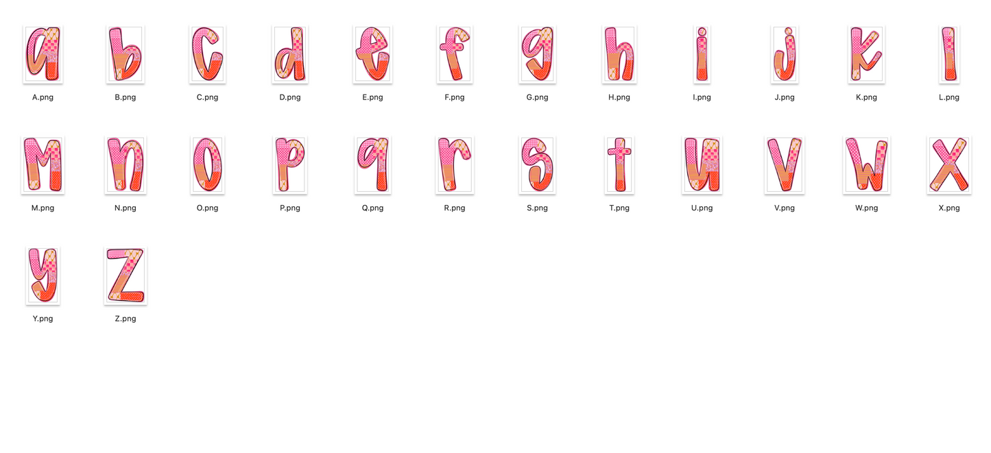 Pink Praises Patchwork Doodle Alpha