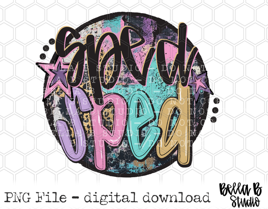 SPED Starry Grunge School PNG Design