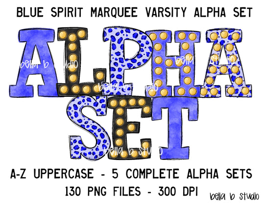 Blue Spirit Marquee Varsity Alpha Bundle - Set of 5 Alphabets