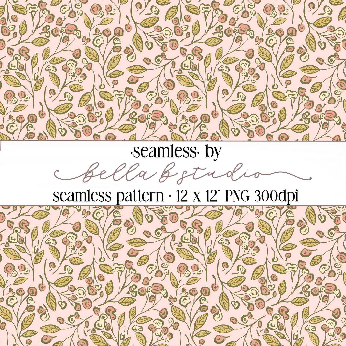 Spring Botanical Floral Seamless Digital Paper - PNG File