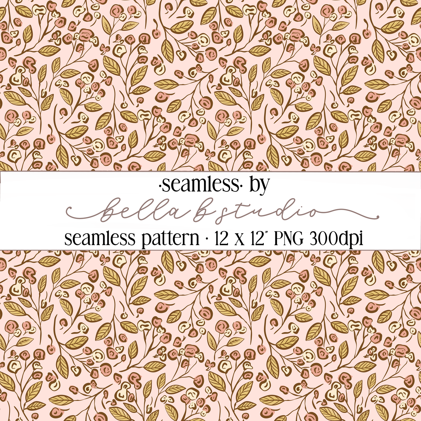 Spring Botanical Floral Seamless Digital Paper - PNG File