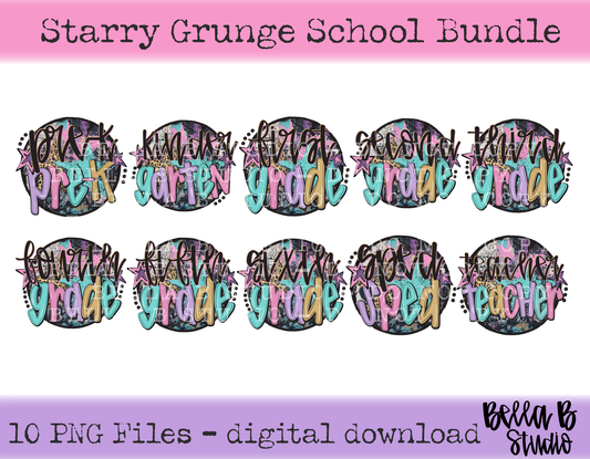 Starry Grunge School Bundle - PNG Files