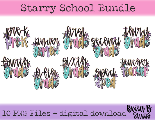 Starry Back To School Bundle - PNG Files