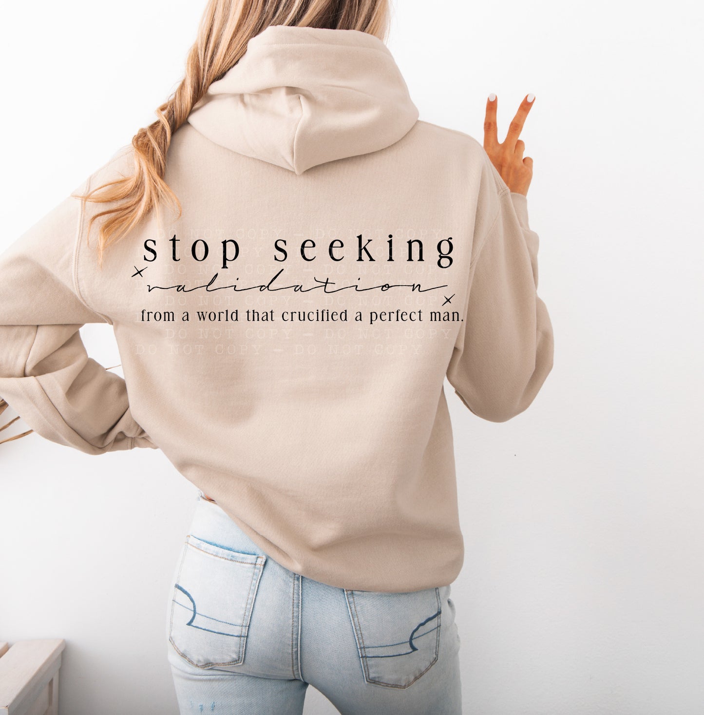 Stop Seeking Validation From A World That Crucified a Perfect Man PNG Design
