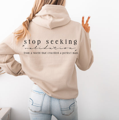 Stop Seeking Validation From A World That Crucified a Perfect Man PNG Design
