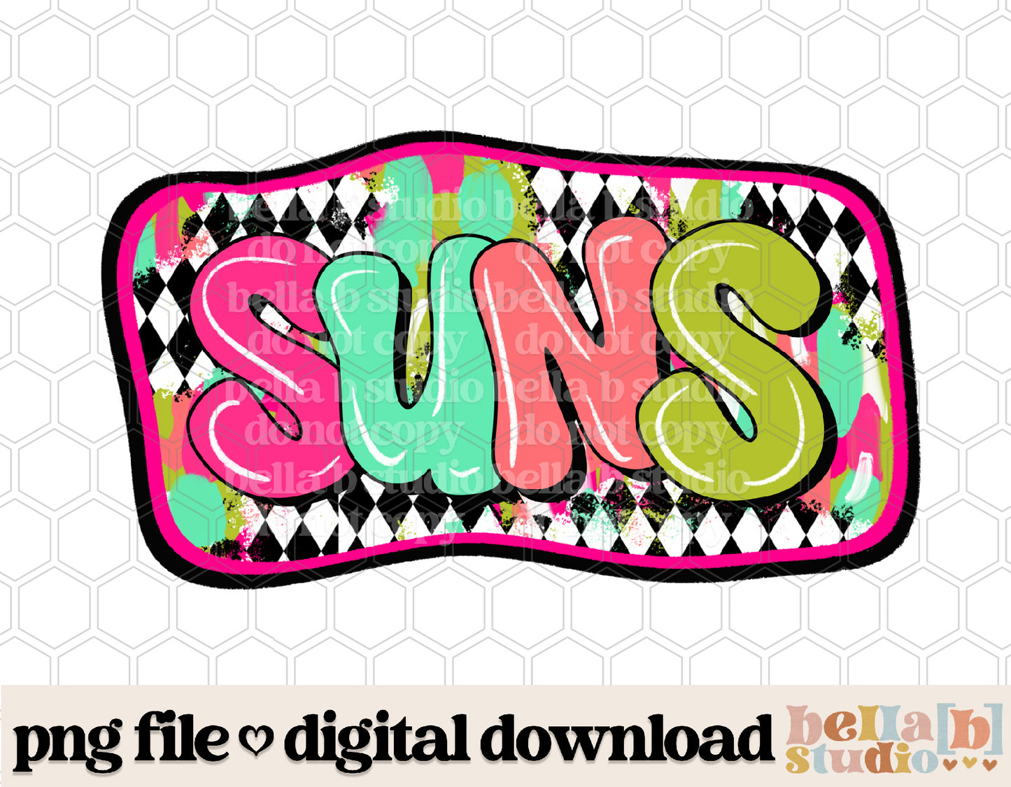 Suns - Diamond Brushstrokes Mascot PNG