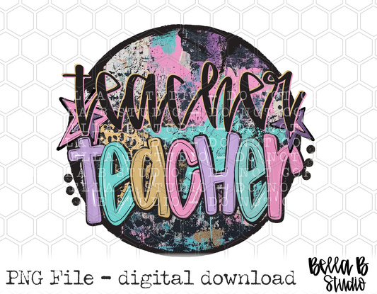 Teacher Starry Grunge School PNG Design