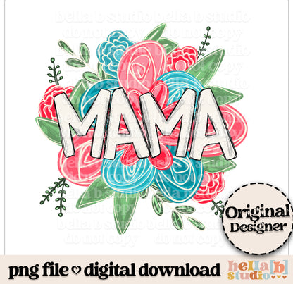 Mama USA Floral PNG Design