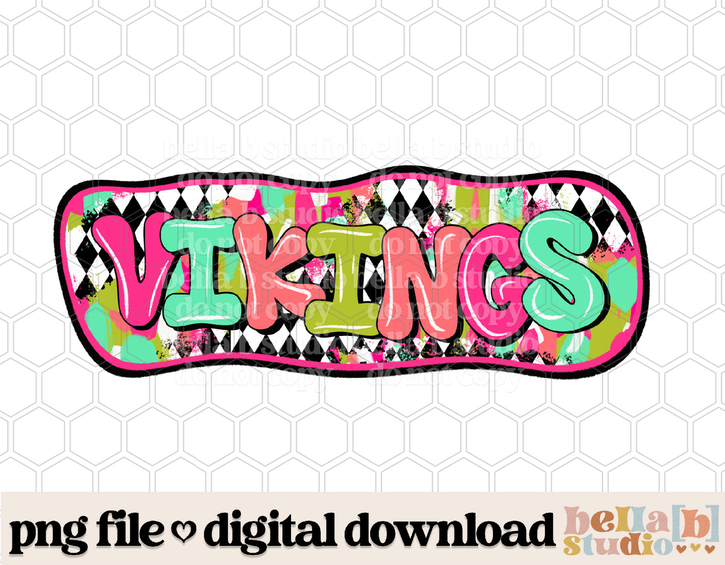 Vikings - Diamond Brushstrokes Mascot PNG