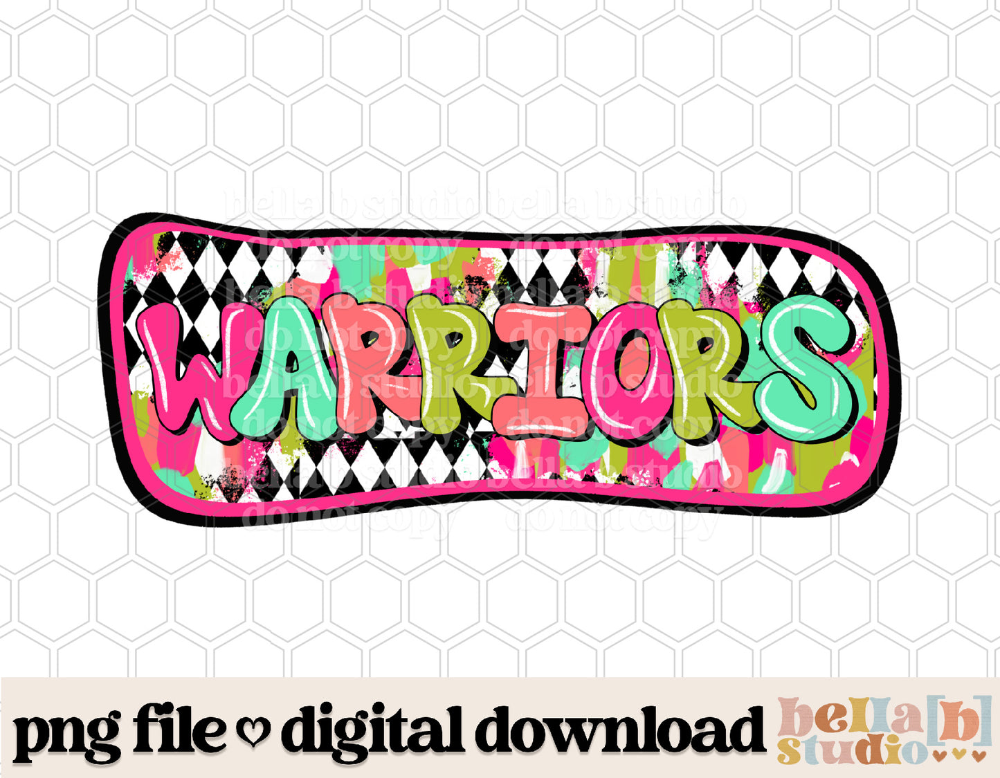 Warriors - Diamond Brushstrokes Mascot PNG