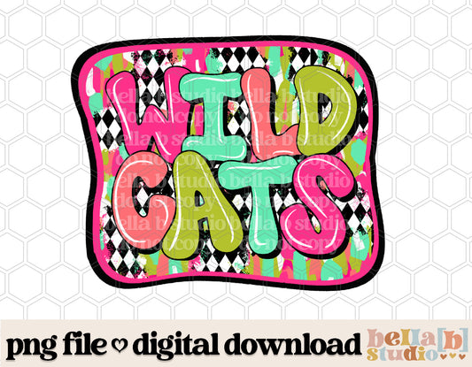 Wildcats - Diamond Brushstrokes Mascot PNG