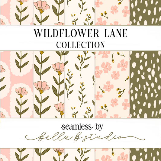Wildflower Lane Seamless Pattern Bundle - [ PNG File ]