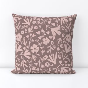 Mauve Floral Seamless Digital Paper - PNG File