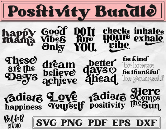 Positive Affirmation SVG Bundle