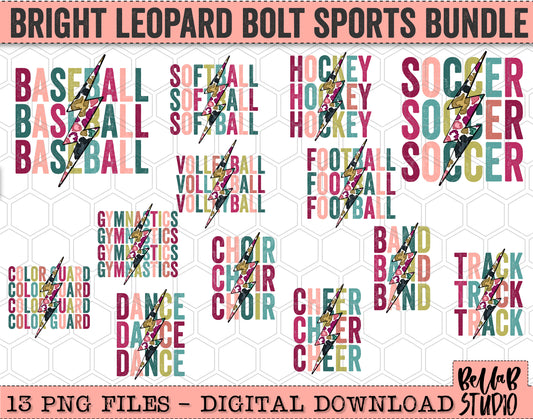 Bright Leopard Lightning Bolt Sports Bundle
