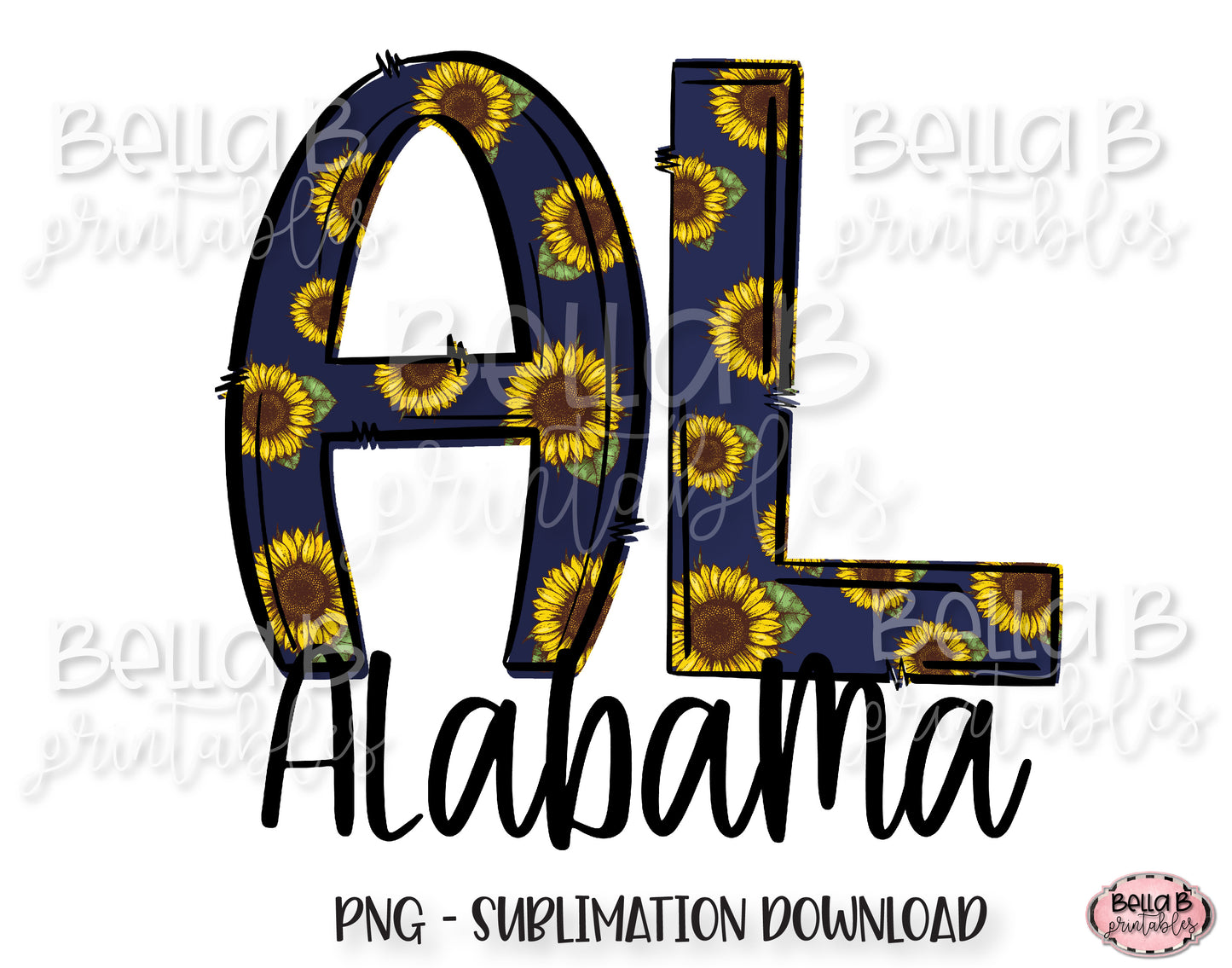 Sunflower Alabama State Sublimation Design