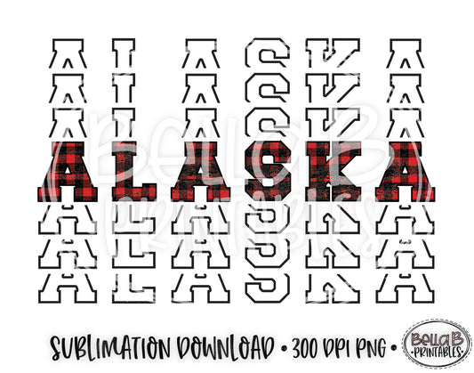 Alaska State Sublimation Design, Mirrored State Design