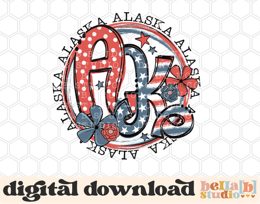 Alaska Retro Flowers PNG Design