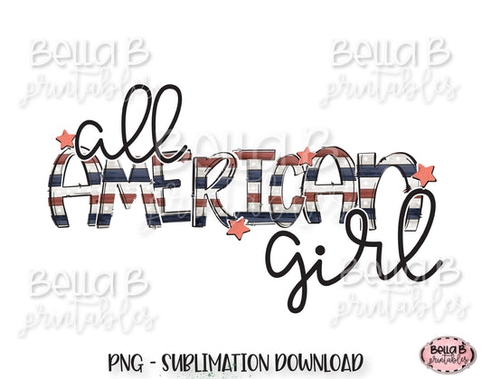 All American Girl Sublimation Design