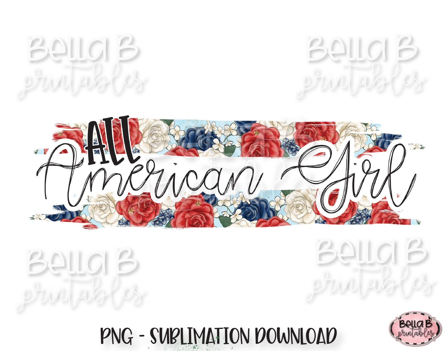 All American Girl Sublimation Design