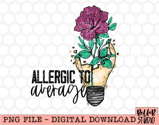 Allergic To Average Floral Lightbulb PNG Design